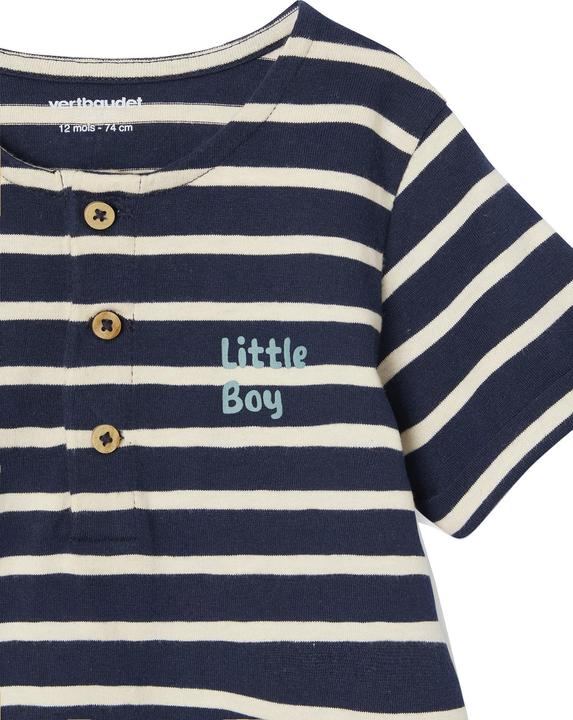 Produktbild Vertbaudet Bio-Kollektion: Gemusterter Baby Kurzoverall (92)