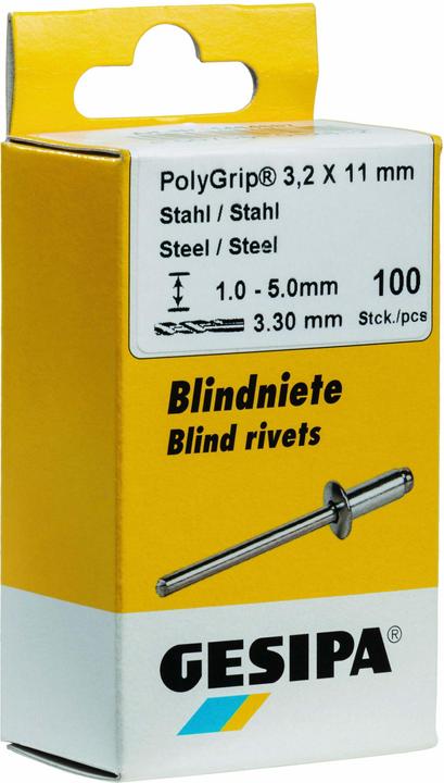Produktbild Gesipa Blindniete Stahl/Stahl 4x6 mm Mini-Pack mit 100 Stück