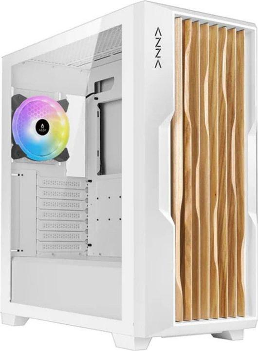 Actual product image Azza Guardian 520WW GAMING Miditower White RGB wooden grille retail (ITX, mATX, ATX)