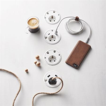 Actual product image Kondator Powerdot - 1 Power 4 Cable-Throughs White