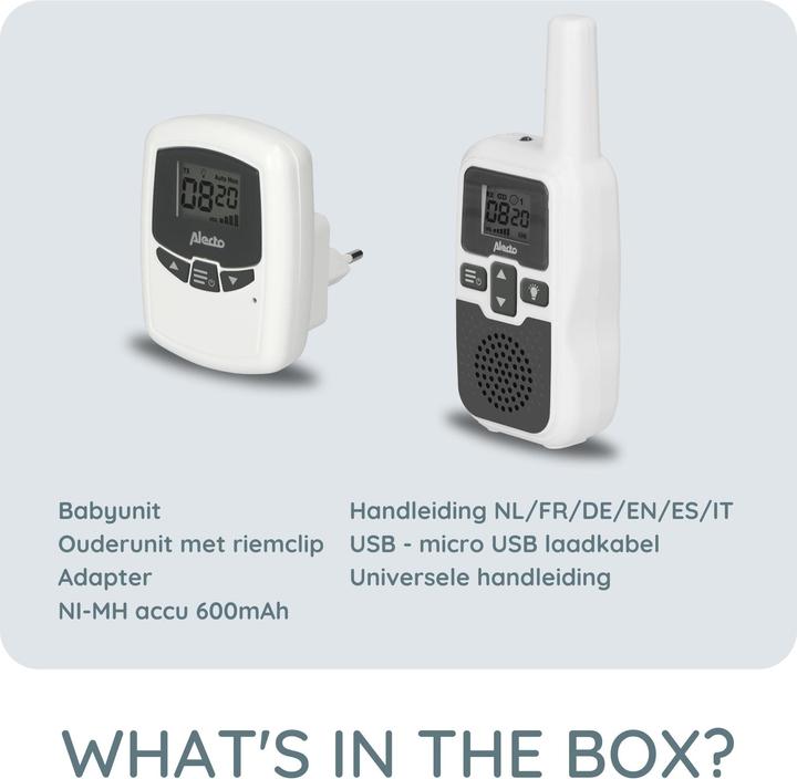 Image du produit Alecto Baby DBX-80 - Babyphone avec portée jusqu'à 3.000 mètres, blanc/anthracite (Babyphone Audio, 3000 m)