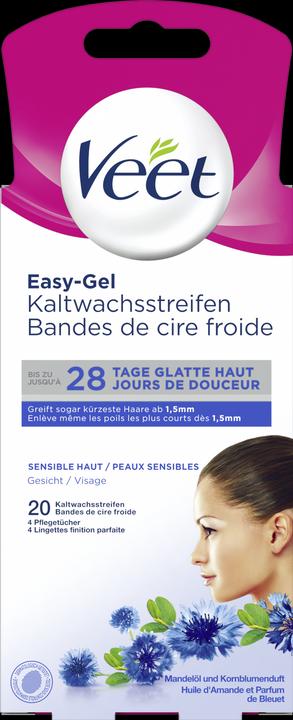 Veet Kaltwachsstreifen sensitive Haut Gesicht (20 x, 32 g)