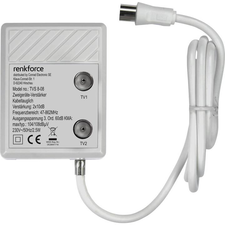 Produktbild Renkforce Zweigeräteverstärker für Fernseher SE (Verstärker)