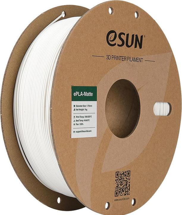 Produktbild eSUN ePLA-Matte Milky Weiss Filament 1.75mm 1Kg (PLA, 1.75 mm, 1000 g, Weiss)