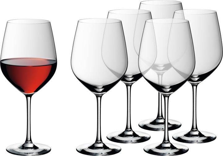 WMF Burgundy goblet 6-piece set EASY PLUS clear (70 cl, 6 Glasses, Red wine glasses)