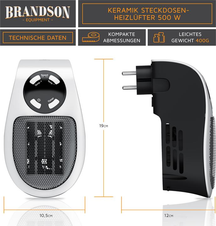 Immagine prodotto Brandson Prese di corrente per mini ventilatori (500 W)