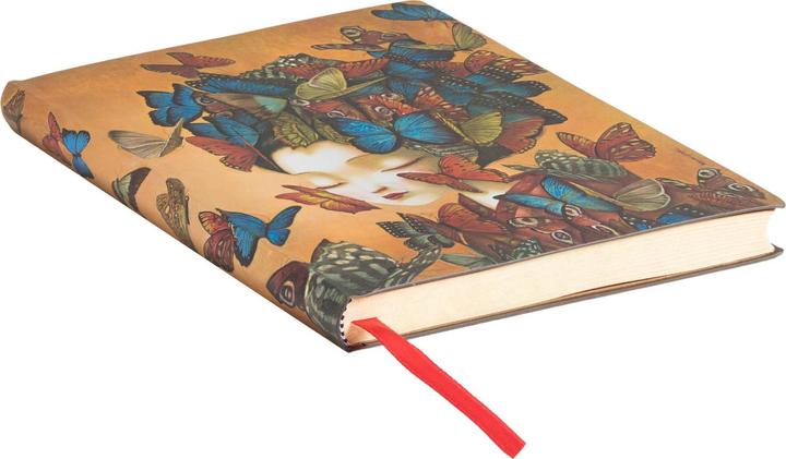 Actual product image Paperblanks Notebook Madame Butterfly 13 cm x 18 cm lined (13 x 18 cm, Lined, Soft cover)