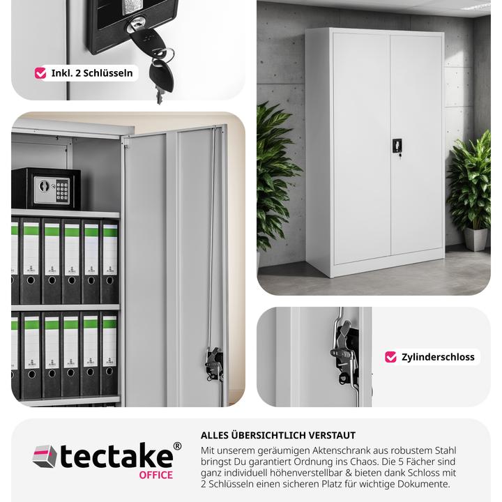Produktbild tectake Aktenschrank (90 x 40 x 180 cm)