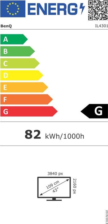 Energy Label BenQ IL4301 (3840 x 2160 Pixels, 43")