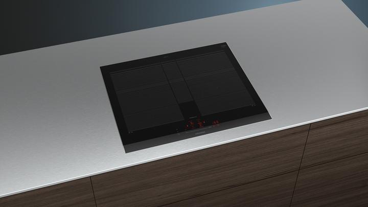 Produktbild Siemens iQ700, Induktionskochfeld, 60 cm, Schwarz, Mit Rahmen aufliegend, EX675HYC1M
