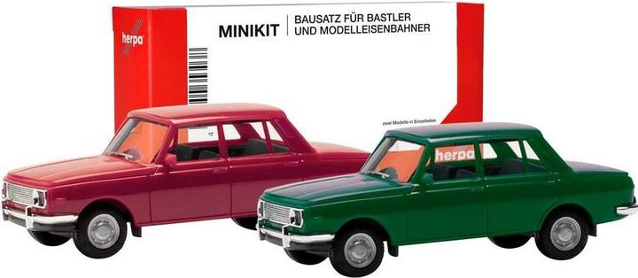 Actual product image Herpa 013918-002 H0 PKW Modell Wartburg 353 '66, karminrot und atlantikgrün
