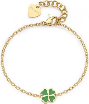 Sagapo S'AgapÃµ - Delicate gold-plated bracelet with four-leaf clover Click SCK261