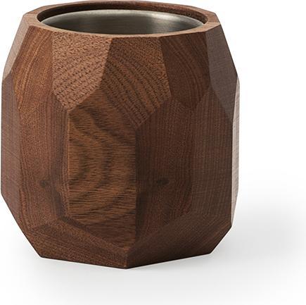 Actual product image Oakywood Geometric Pen Pot - wooden office pot for pens or plants - color Walnut -