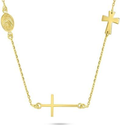 Immagine prodotto Brilio Argento - Collana con croce placcata in oro decente NCL108Y