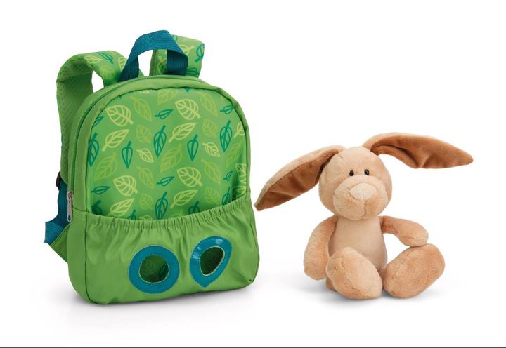 Produktbild NICI 61743 Rucksack mit Plüschtier 21x26cm Hase 25cm grün