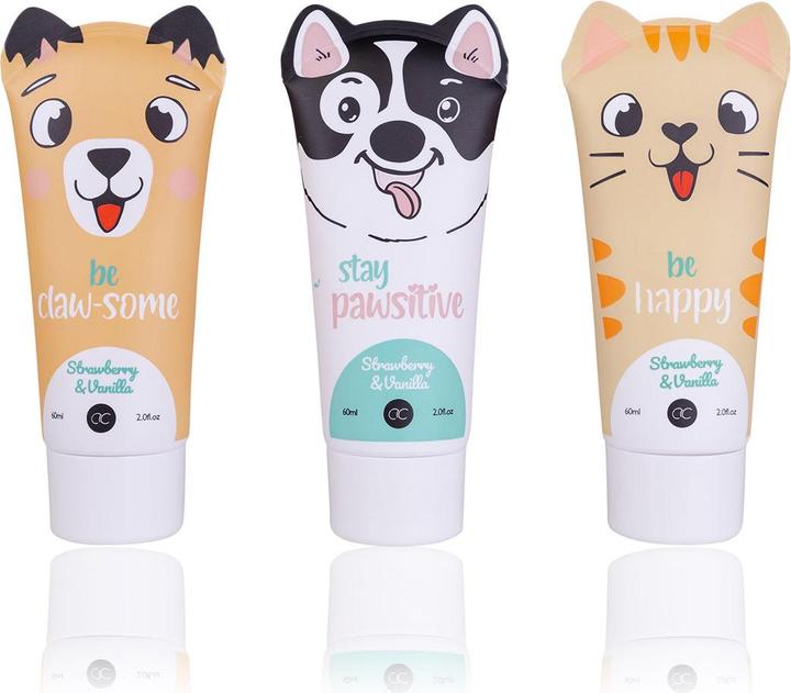 Accentra Hand- & Nagelcreme BEST FRIENDS in Tube mit Ohren, 60ml, 3 Motive sortiert, Duft: Strawberry & Vanil (60 ml)