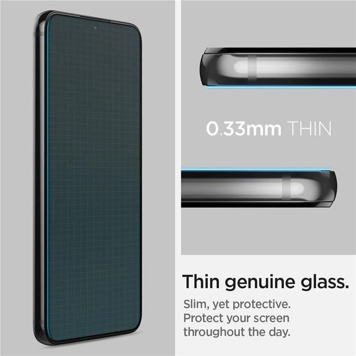 Actual product image Spigen Glas.TR Samsung S901 S22 2szt./2pcs "EZ FIT" AGL04151 szkło hartowane (2 Piece, Samsung Galaxy S22)