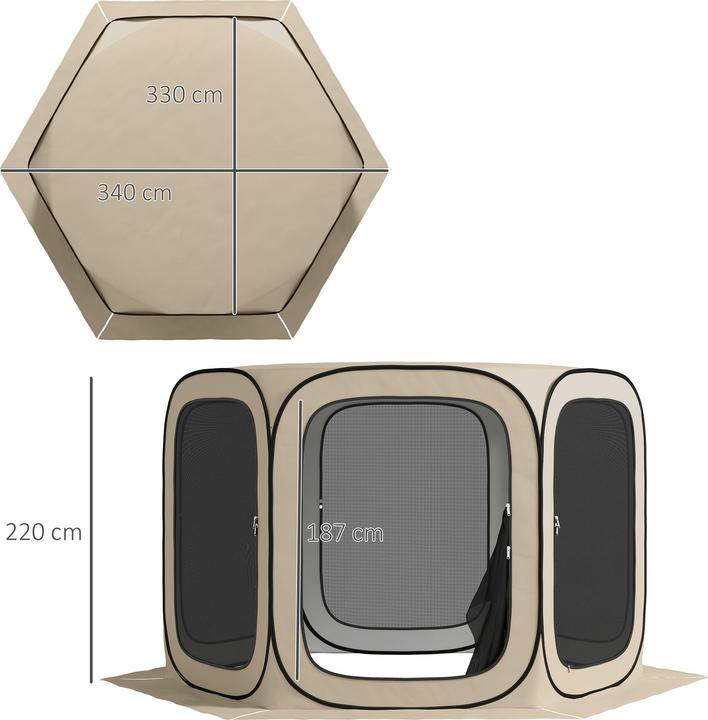 Immagine prodotto Outsunny Campingzelt Oxfordstoff, Stahldraht Khaki (Tenda pitching)