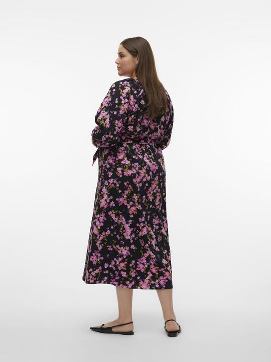 Produktbild Vero Moda Normal geschnitten Rundhals Curve Nicht verstellbare Bündchen Langes Kleid Kleid (52)