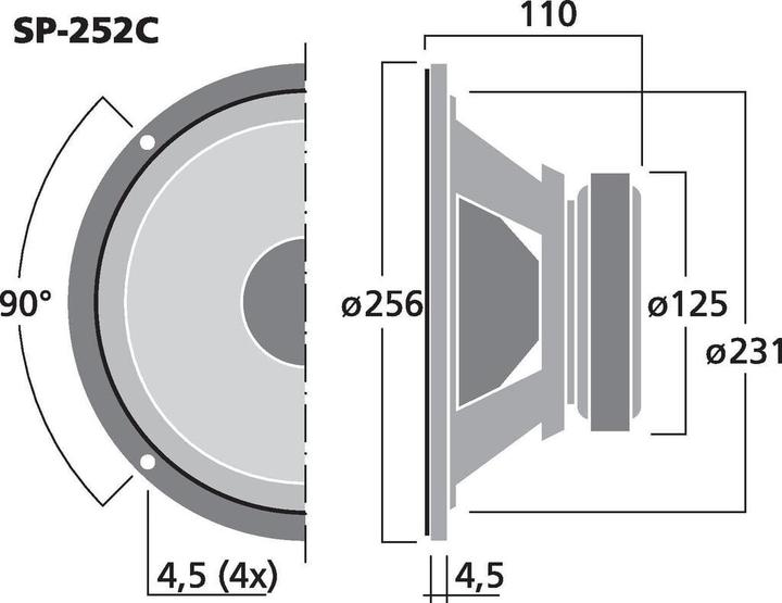 Actual product image Monacor Car Hi-Fi woofer (200 W, 25 cm)
