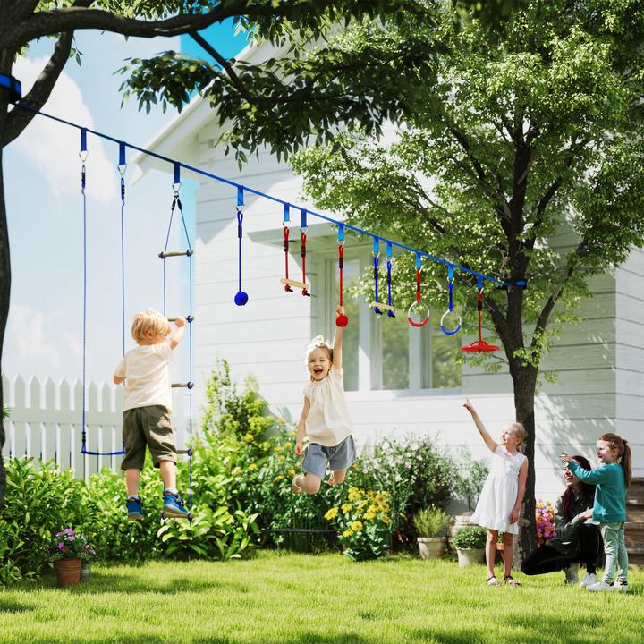 Actual product image Aiyaplay Ninja Slackline-Set Polyester, Kunststoff Blau+Rot