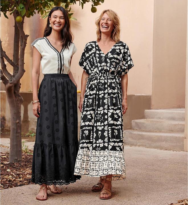 Image du produit Anne Weyburn Maxi-jupe évasée avec broderie ajourée (38)