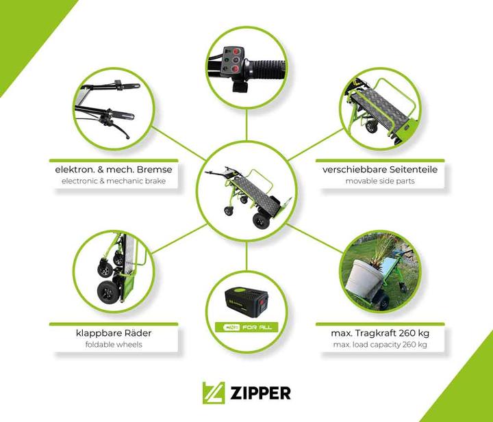 Immagine prodotto Zipper ZI-ET260 slittino elettrico a sacco (260 kg)