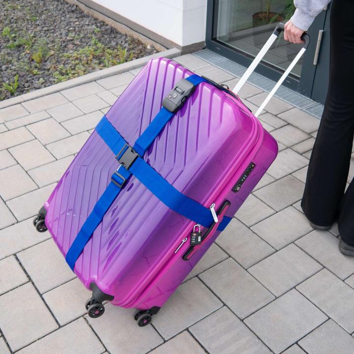 Produktbild Intirilife Koffergut für Gepäck mit TSA-Zahlenschloss und Namensschild (Kofferriemen)