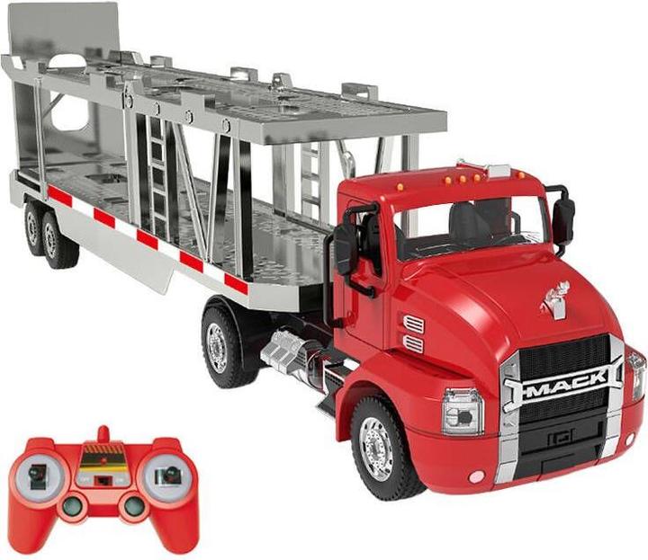 Double Camion telecomandato 1:26 (rosso) (Car Transporter) E583-003