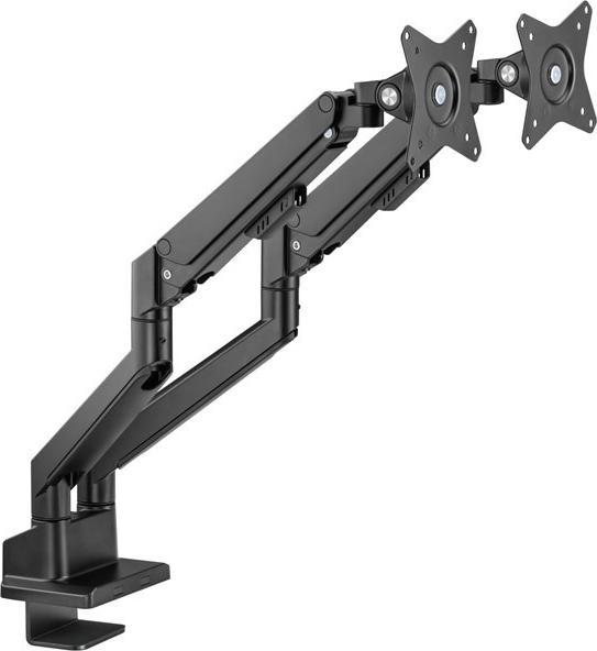 Actual product image Goobay Double monitor mount with gas pressure spring, black (Table, 31.89")