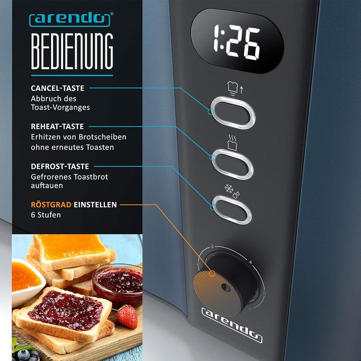 Actual product image Arendo Frukost Langschlitztoaster mit Displayanzeige