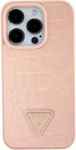 Image du produit Guess GUHCP15LPCRTHCP iPhone 15 Pro 6.1" różowy/pink hardcase Croco Triangle Metal Logo (Apple iPhone 15 Pro)
