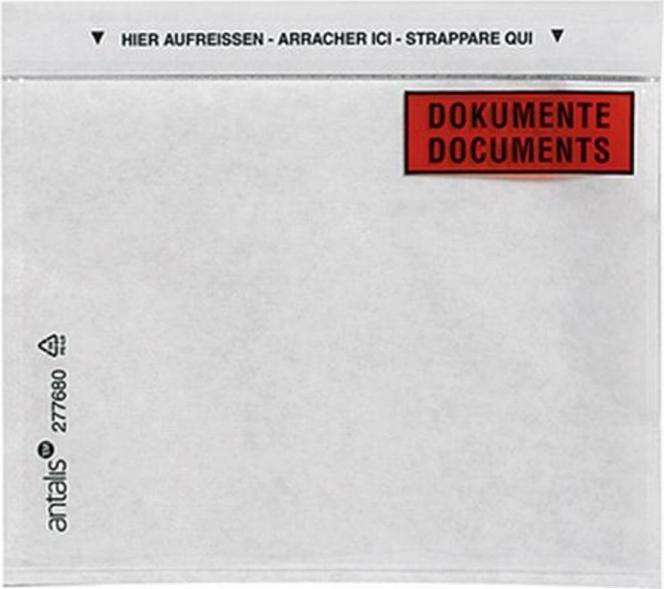 Image du produit Antalis Enveloppe pour documents C6 "Documents" 1000 pièces, Transparent (C6)