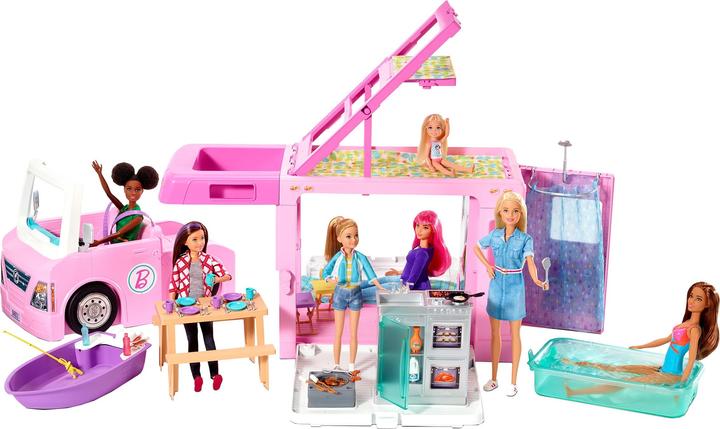 Image du produit Barbie Camping-Car de Rêve 3-en-1 - Véhicule pour Poupée Mannequin - 3 ans et +