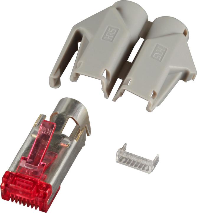 Actual product image EFB Elektronik Manufacturer: HIROSE RJ45 Hirose plug STP, TM21 gray, 50 pieces, 3 elements, Cat. 6 Channel Class E (Network cable plug)