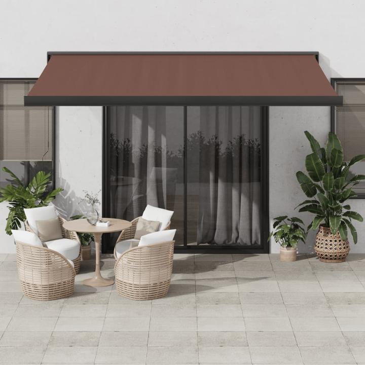 Actual product image VidaXL Markise Gelenkarmmarkise Sonnenmarkise Automatisch Braun 450x300cm (4.50 m)