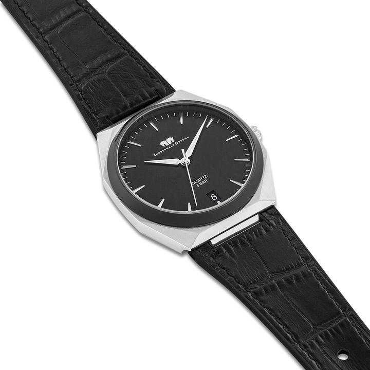 Produktbild Herren Quarzuhr Cooledge Echtleder/Silikon schwarz - 26519 (Analoguhr, 42 mm)