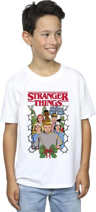 Actual product image Netflix Boys Stranger Things Christmas Poster T-Shirt (152, 158)