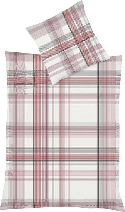 Actual product image Fleuresse Mako-Satin Bettwäsche Milano 114323 rot (Bedding set, 155x220 cm + 80x80 cm)