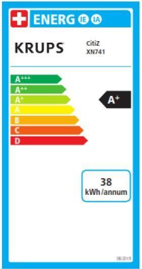 Energy Label Krups Nespresso CitiZ (NESPRESSO Original)