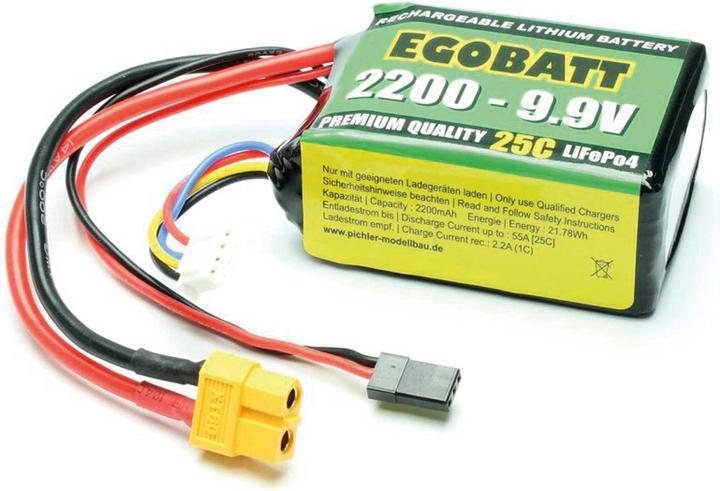 Actual product image Pichler Model making battery pack (LiIon) LiFe battery EGOBATT 2200 9.9V (25C) (9.90 V, 2200 mAh)