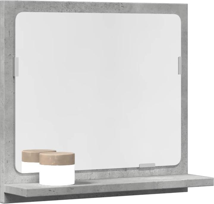 Actual product image VidaXL Badspiegel Wandspiegel Badezimmerspiegel Spiegel mit Ablage Betongrau (40 x 37 cm)