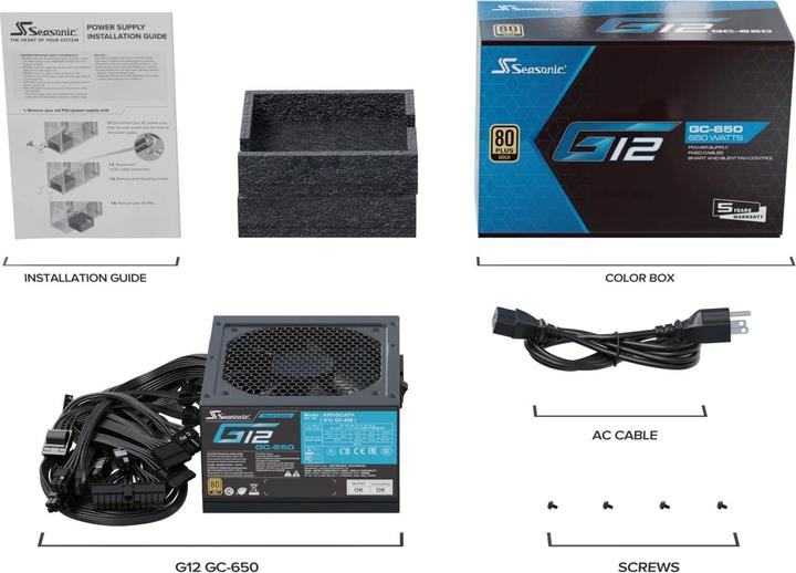 Actual product image Seasonic G12 GC-650 NEW 650W ATX3.0 (650 W)