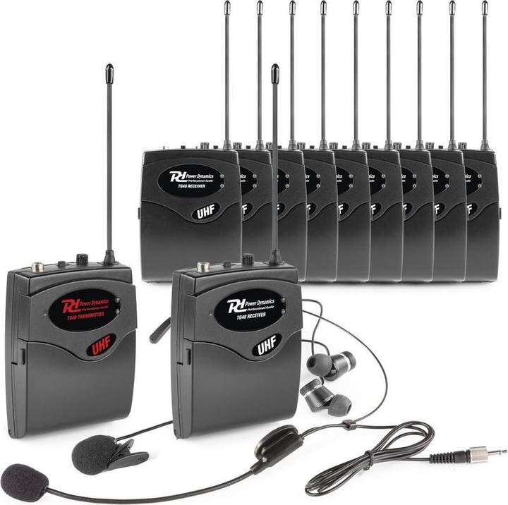 Actual product image Power Dynamics - TG40 - Complete set - Zender en 10 ontvangers - UHF