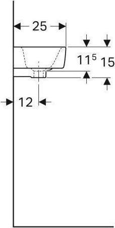 Produktbild Geberit Handwaschbecken Renova Compact 40 x 25 cm wei Hahnloch rechts 276140000 (250 mm, 400 mm)