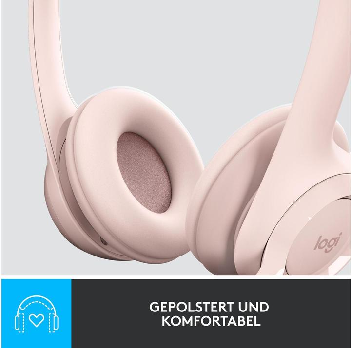 Actual product image Logitech Wired H390 headset - ROSE - USB (Cable, USB-A)