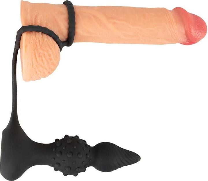 Actual product image Rebel RC Butt Plug with Cock & Ball Rings