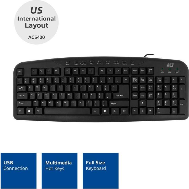 Produktbild Keyboard USB (Qwerty/US layout) (US, Kabelgebunden)