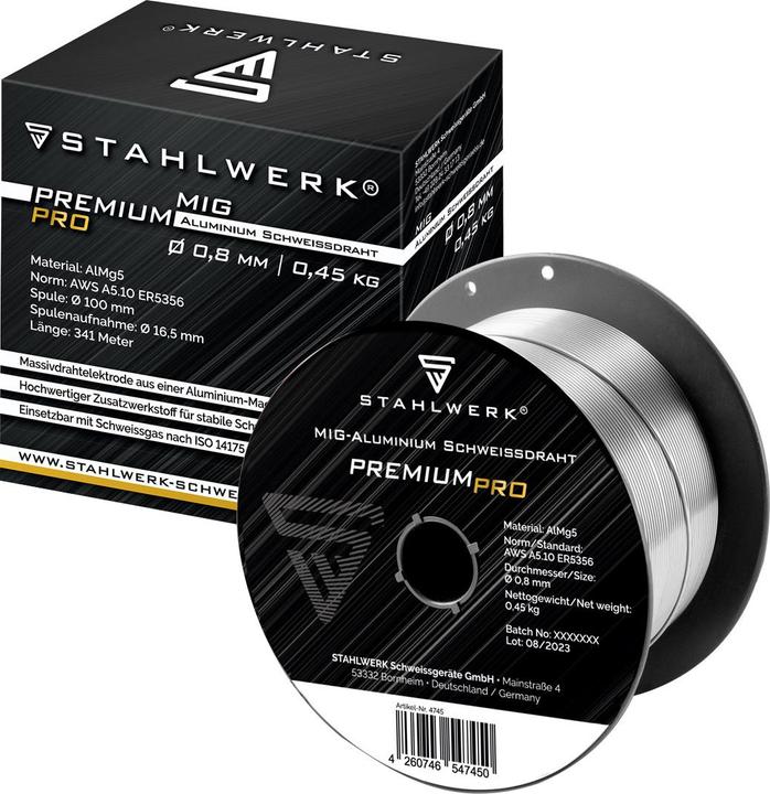 Immagine prodotto Stahlwerk Filo per saldatura MIG MAG alluminio ER5356 AlMg5 0,8 mm 0,45 kg bobina di filo