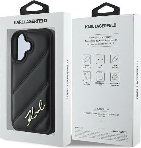 Image du produit Karl Lagerfeld KLHCP16SPQDSMGK iPhone 16 6.1" czarny/black hardcase Quilted Signature (Apple iPhone 16)